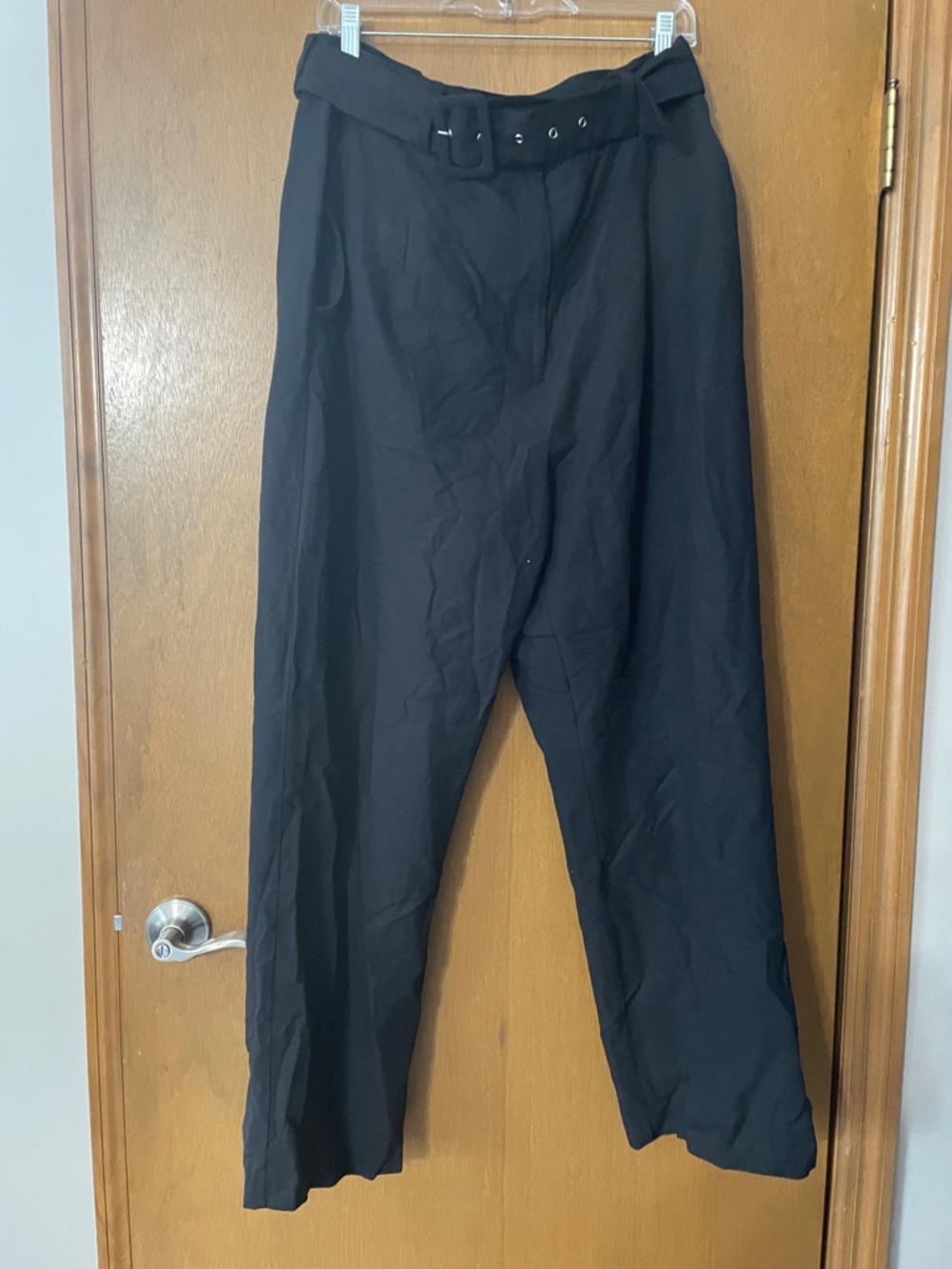 Black Belted Tapered Pants